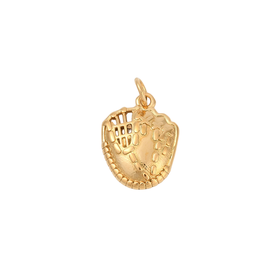 Transparent Gold Baseball Glove Charm