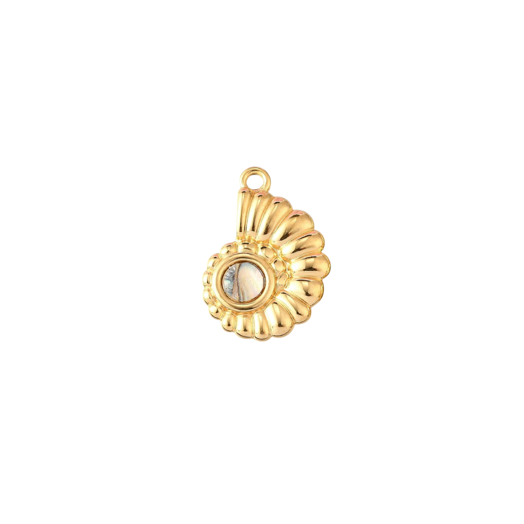 Transparent Gold Conch Shell Charm