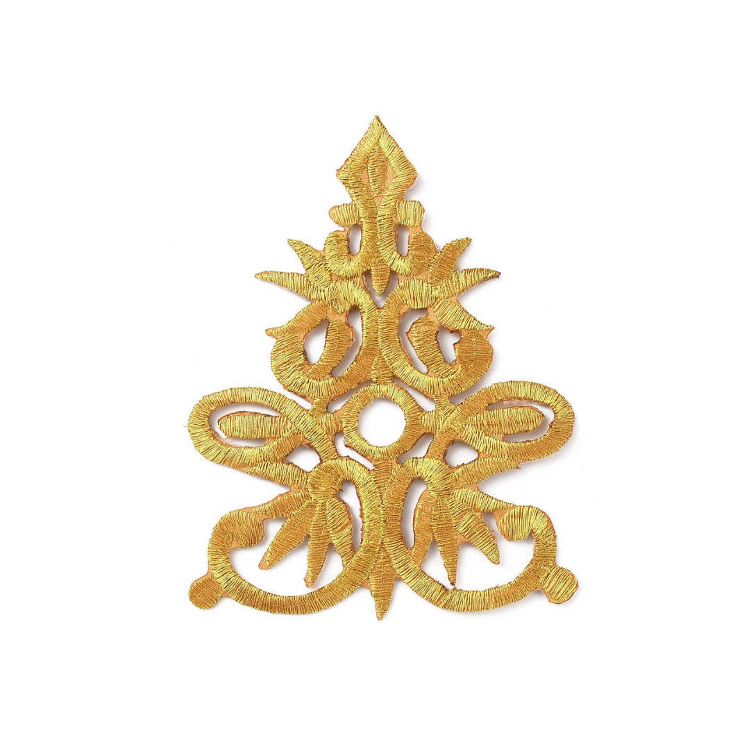 Front View of the Gold Metallic Design Patch