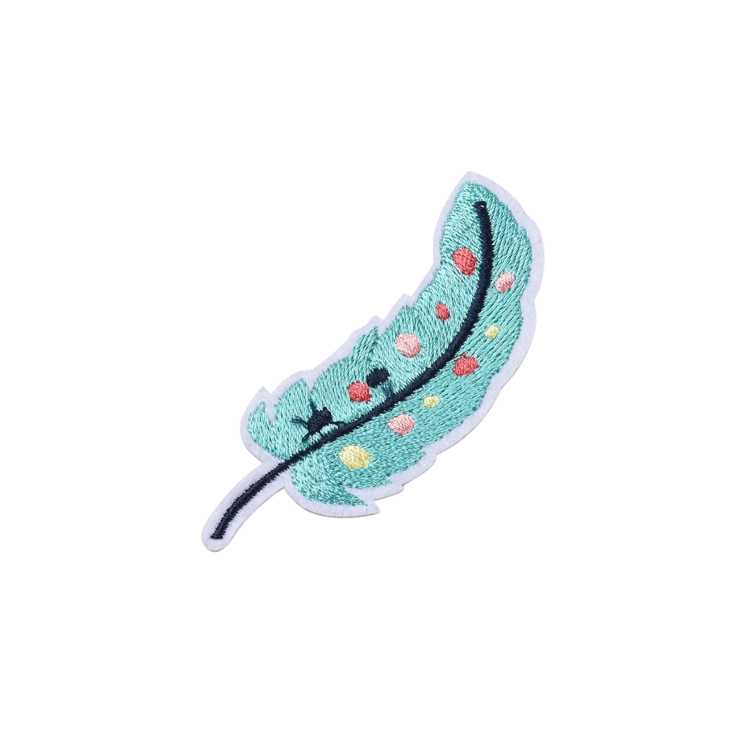 Front view of the Cyan Feather Patch