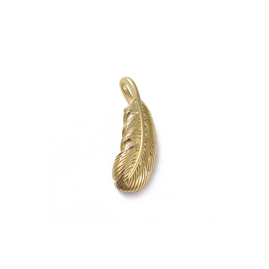 Gold Feather Charm