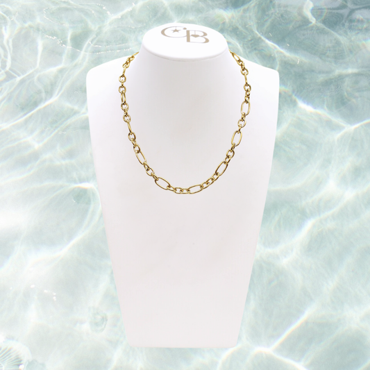 Gold Keepsake Necklace  on water background 