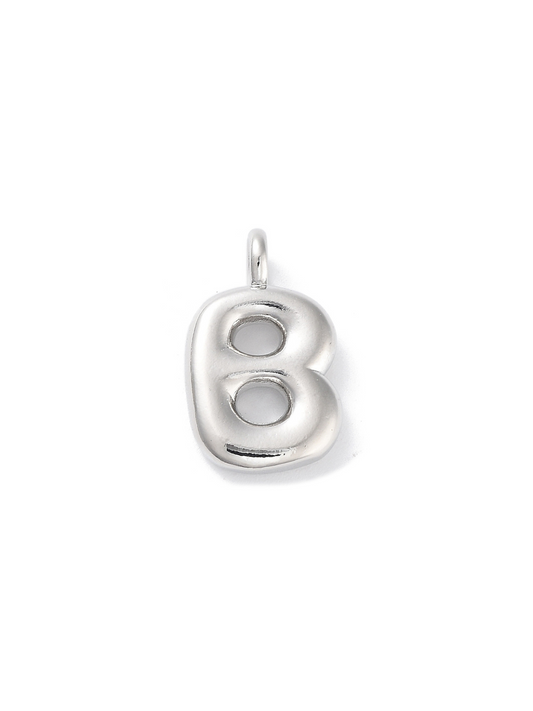 Silver Bubble Letter "B" Charm