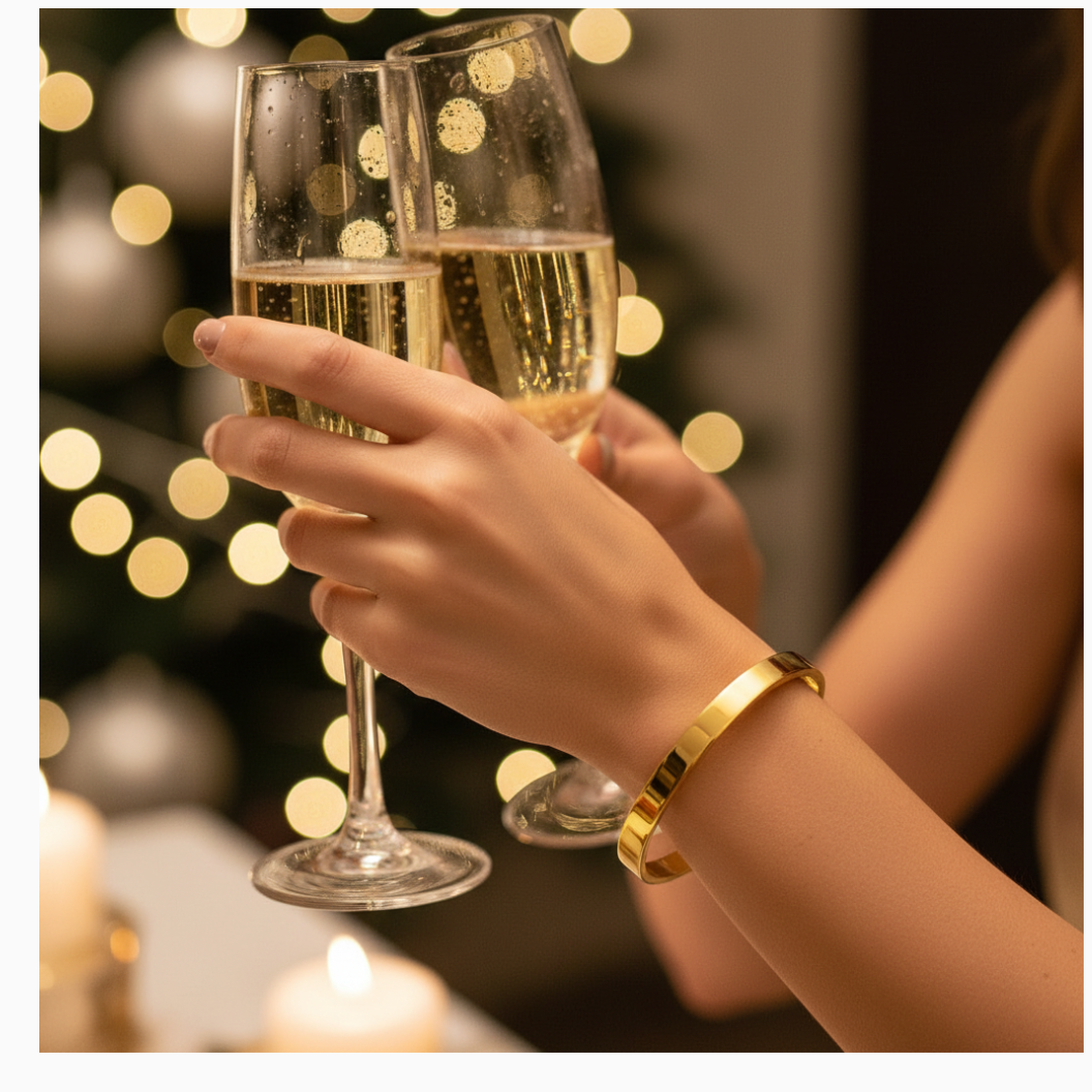 Gold Plain Bangle Bracelet | Waterproof, Hypoallergenic & Tarnish Resistant