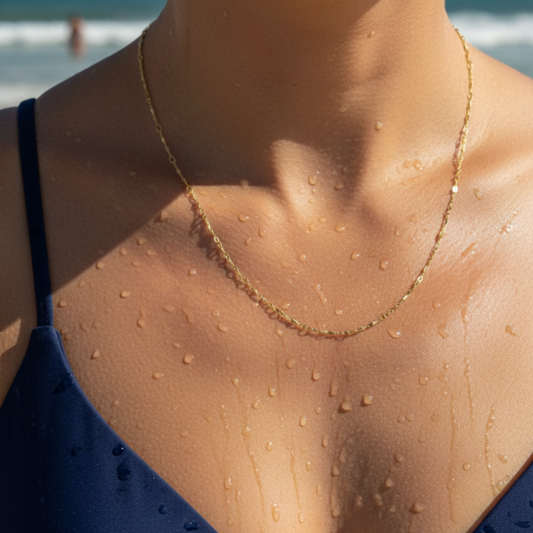 Gold Simple Twist Necklace | Waterproof, Hypoallergenic & Tarnish Resistant