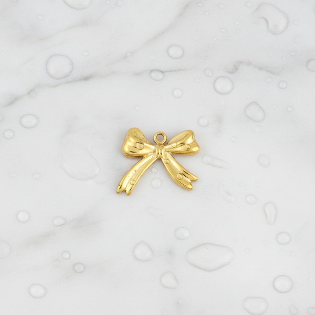 Gold Darling Bow Charm | Waterproof Stainless Steel