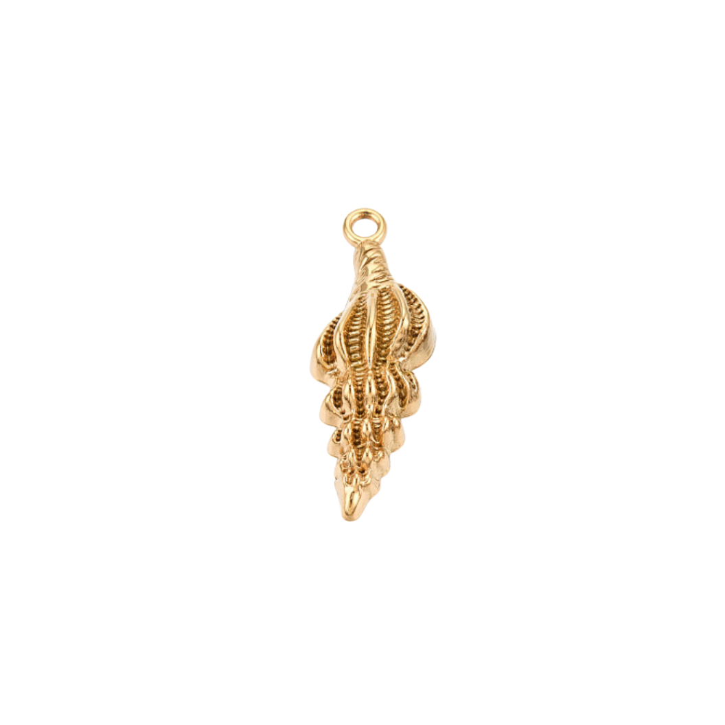 Transparent Gold Ocean Whisper Seashell Charm