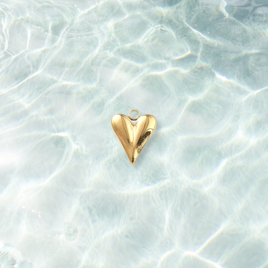 Gold Simple Love Heart Charm | Waterproof Stainless Steel