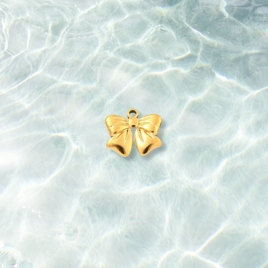Gold Petite Bowknot Charm | Waterproof Stainless Steel