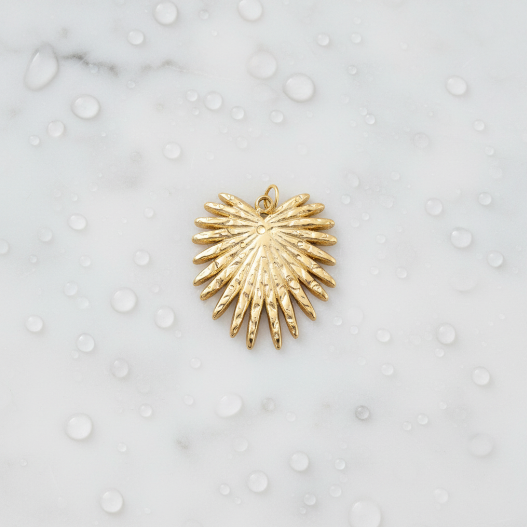 Gold Leaf Burst Charm | Waterproof Stainless Steel