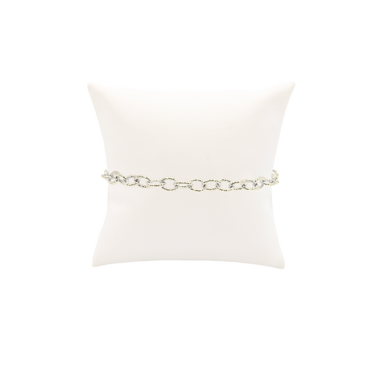 Front View of the Silver Alexis Charm Bracelet