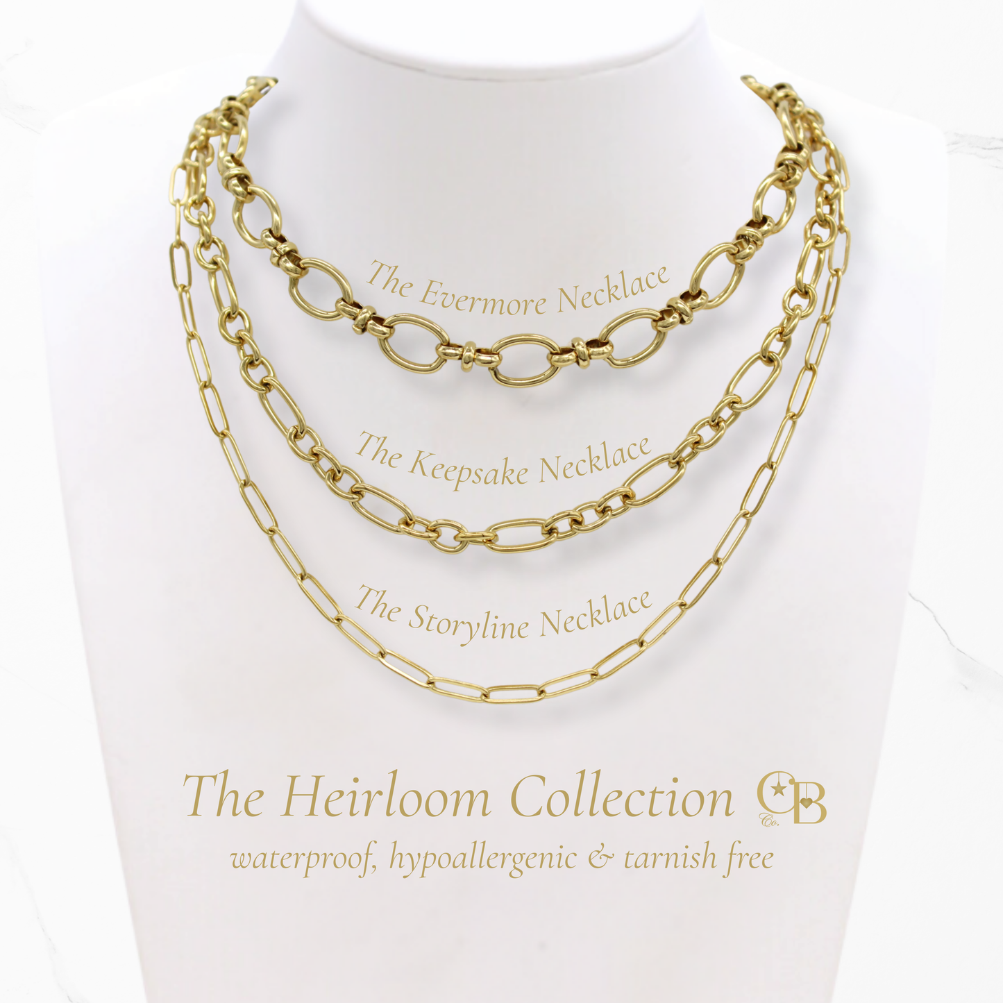 Gold Keepsake Necklace | Waterproof, Hypoallergenic & Tarnish Resistant