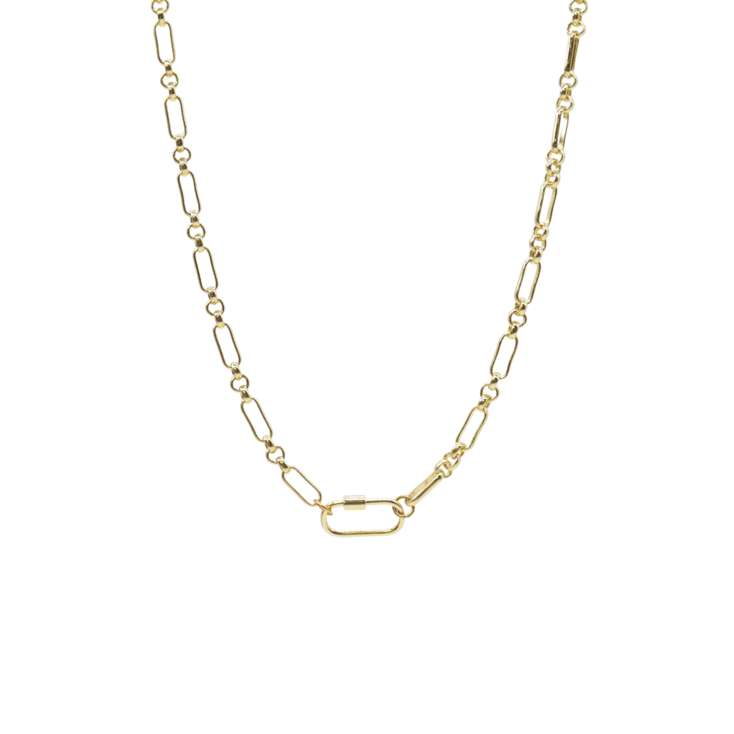 Transparent Gold Anna Necklace with Piper Carabiner