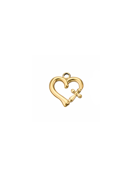 Heart Cross Charm