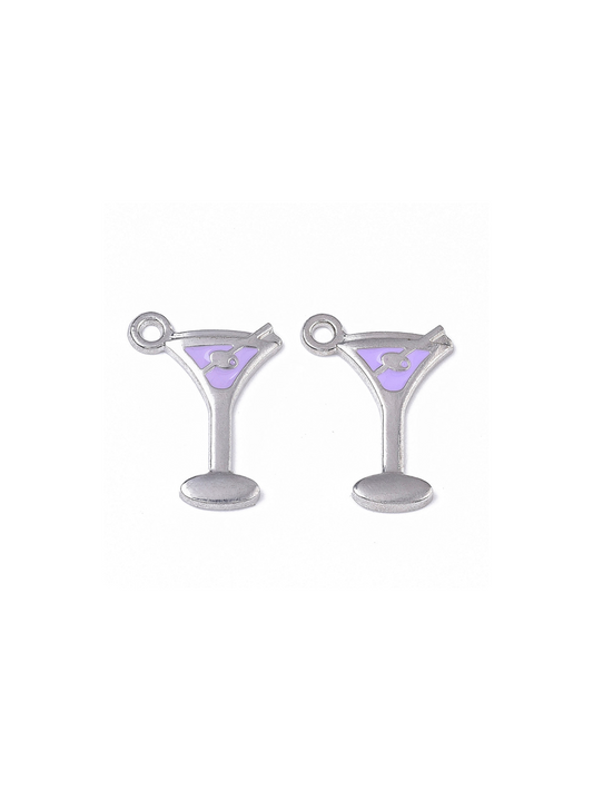 Two Martini Charms side by side front view.