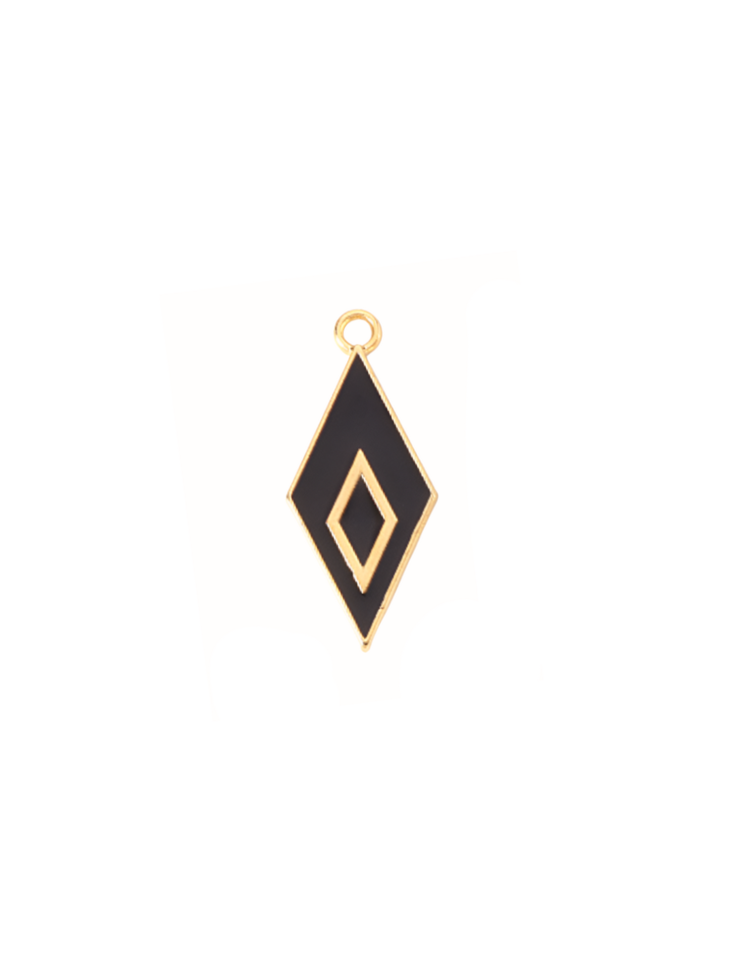 Rhombus Black and Gold Charm