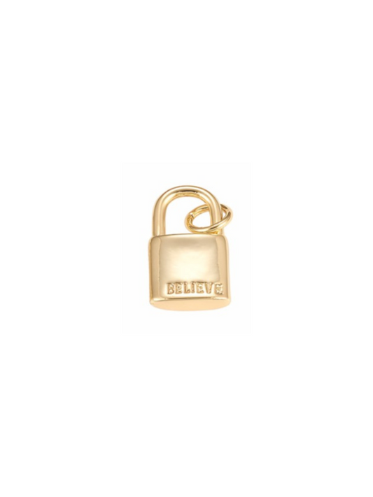 Inspirational Lock Charm - 'Believe'