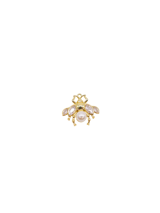 * Gold Pearl Glass Bee Charm