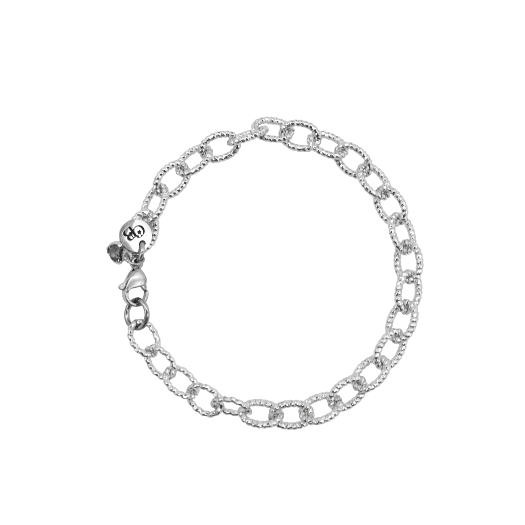 Top View of the Silver Alexis Charm Bracelet