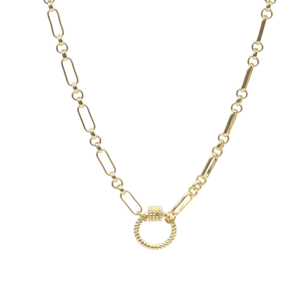 Transparent Gold Anna Necklace with Round Bella Carabiner