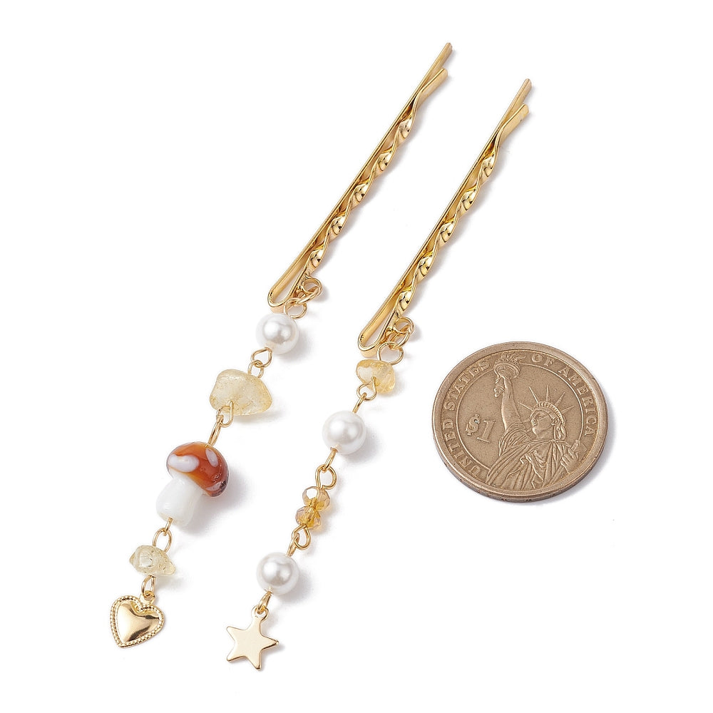Comparison to the Gold Mushroom & Star Bobby Pin Assorted | Set