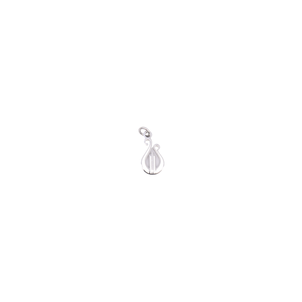 Silver lyre charm on a transparent background