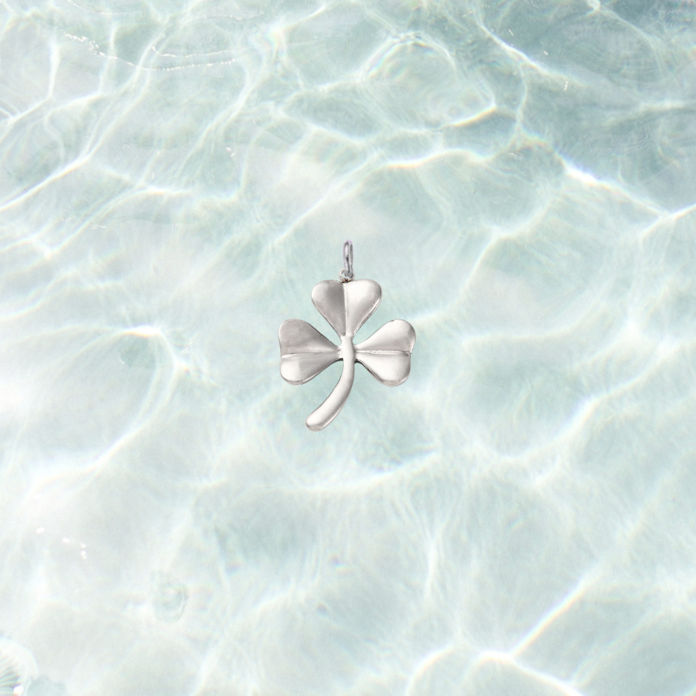 Silver Shamrock Charm - Waterproof Stainless Steel