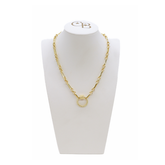 * Gold Anna Necklace with Round Bella Carabiner