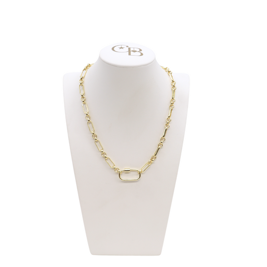 * Gold Anna Necklace with Piper Carabiner