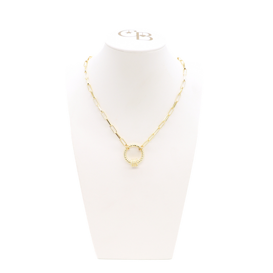 * Gold Ashley Necklace with Round Bella Carabiner