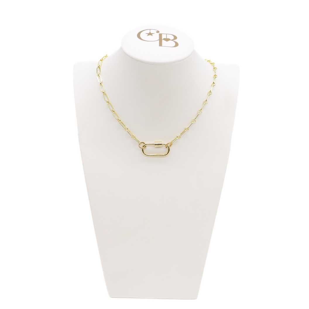 Gold Paige Necklace with Piper Carabiner